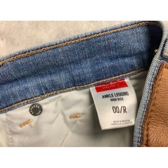 Express Size 00 Womens Jeans Ankle Legging High Rise Stretch Light Wash - Picture 3 of 4